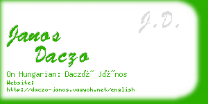 janos daczo business card
